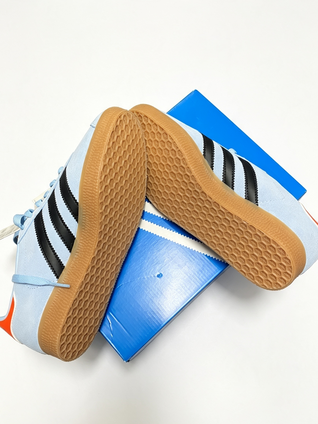 Adidas Originals Gazelle – Light Blue / Black / Orange – Brand New In Box