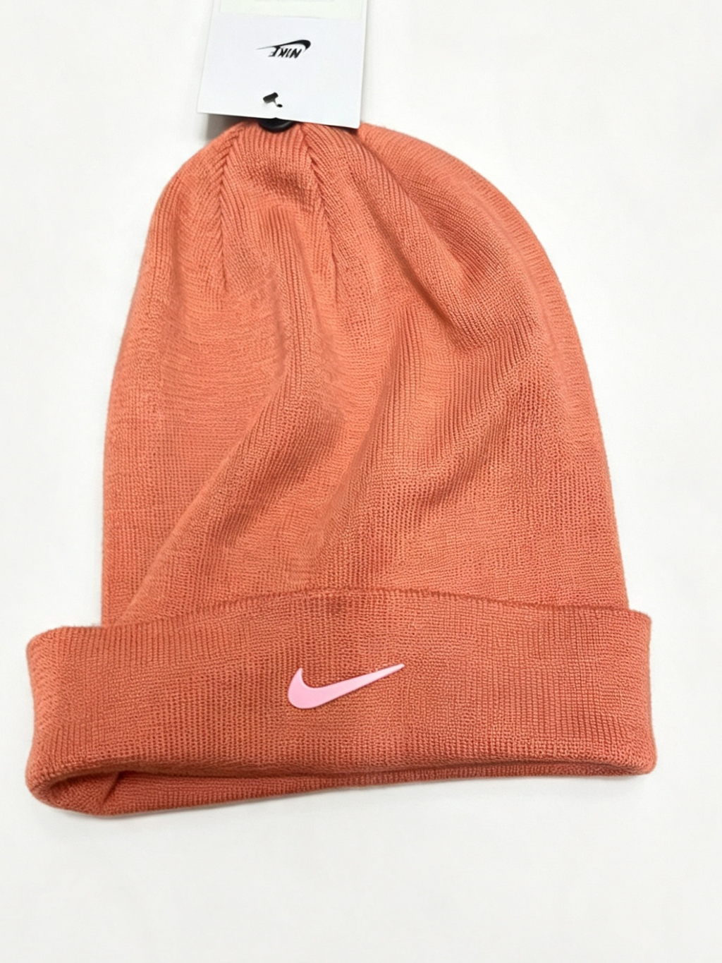 Nike Cuffed Beanie Hat – Coral / Pink Swoosh – Brand New With Tags