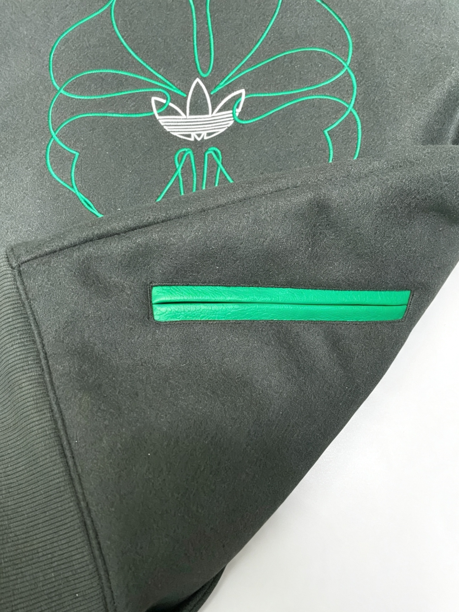 Adidas Originals Celtic FC Trefoil Varsity Jacket - Dark Green / Bright Green - Brand New With Tags
