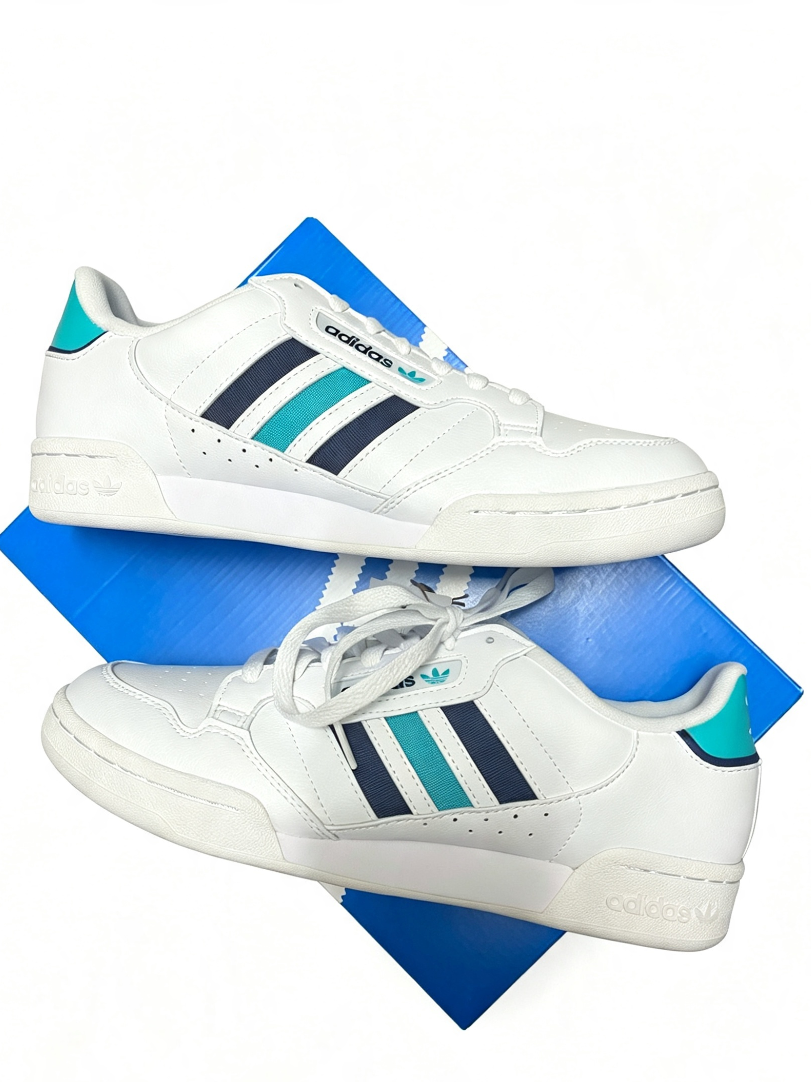 Adidas Originals Continental 80 / Retro Trainers | White / Teal / Navy | BNIB