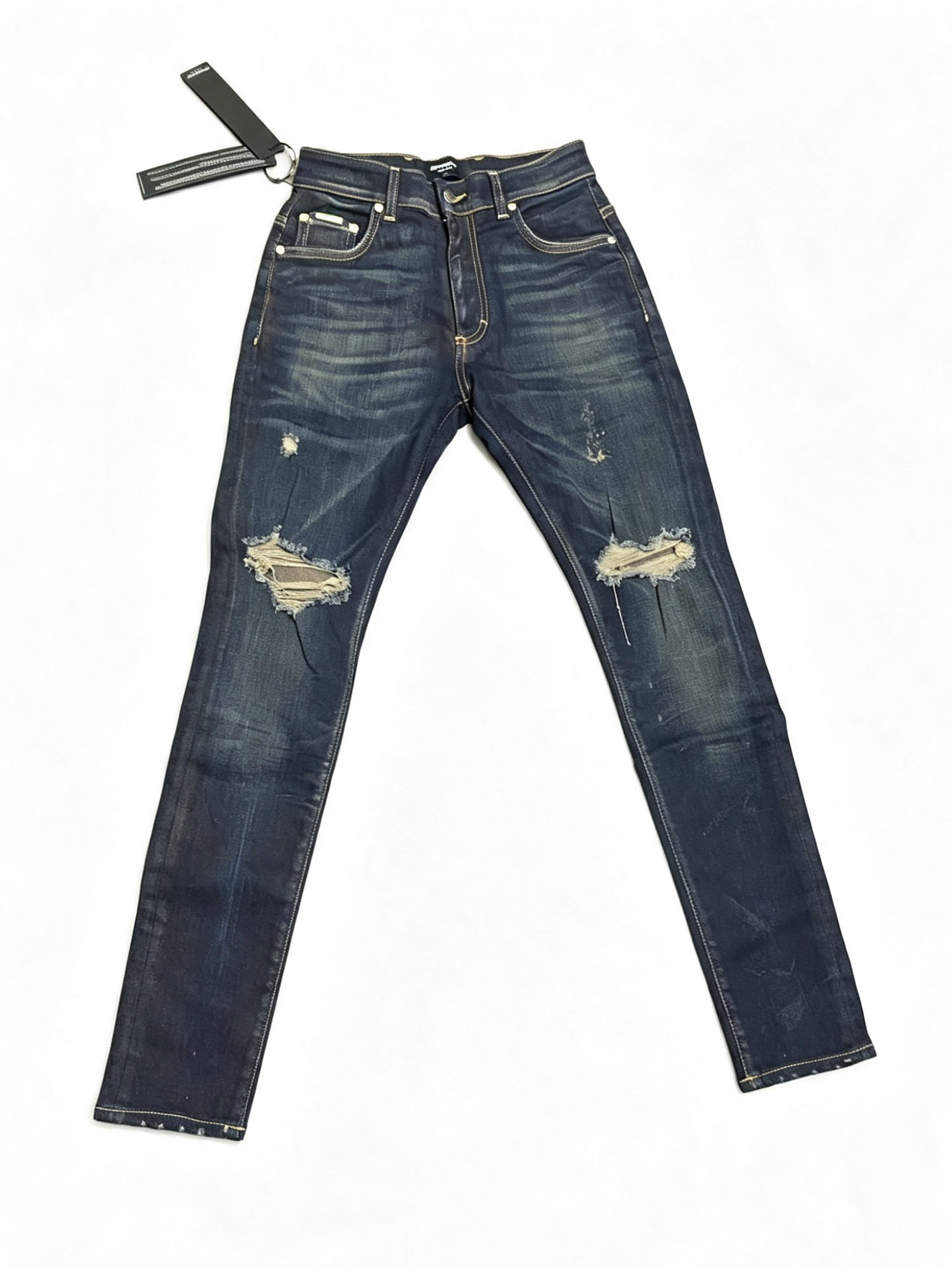 Represent R1 Men's Slim Fit Distressed Jeans – Dark Indigo – W30 – BNWT