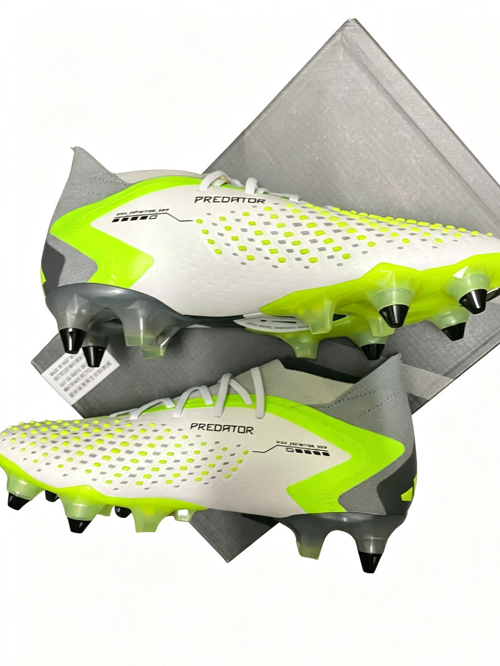 Adidas Predator Accuracy.1 SG Football Boots – White / Lucid Lemon / Grey – Brand New In Box