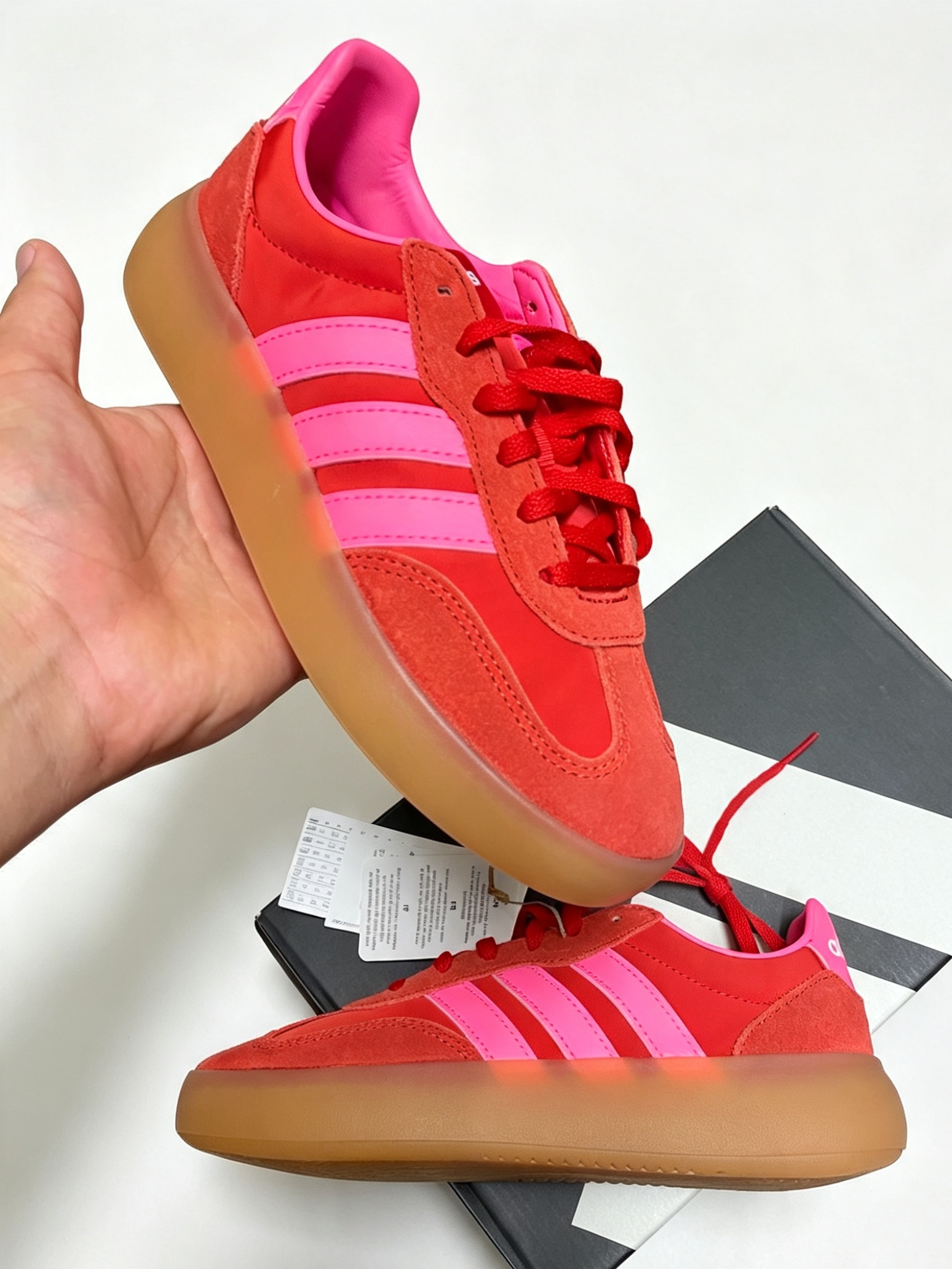 Adidas Originals Barreda – Red / Pink / Gum – Brand New In Box
