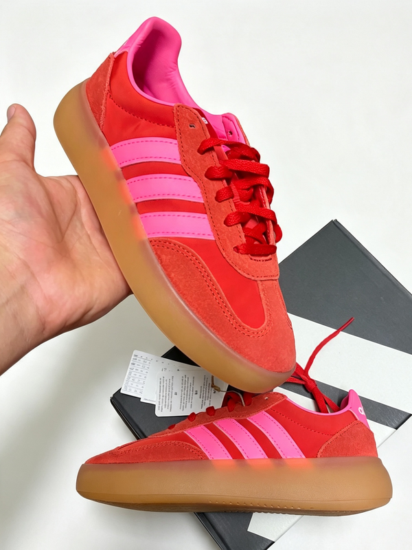 Adidas Originals Barreda – Red / Pink / Gum – Brand New In Box