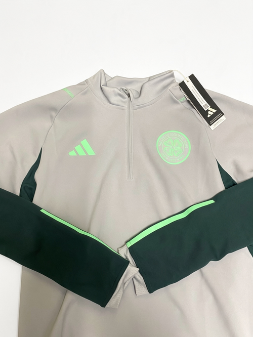 Adidas Celtic FC Training Top 1/4 Zip – Grey / Green – Brand New