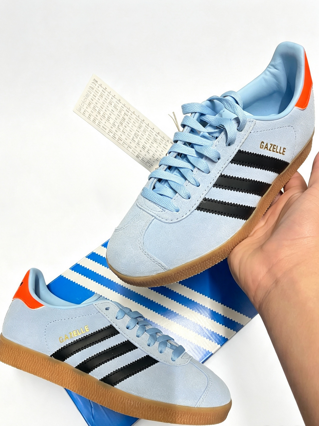 Adidas Originals Gazelle – Light Blue / Black / Orange – Brand New In Box