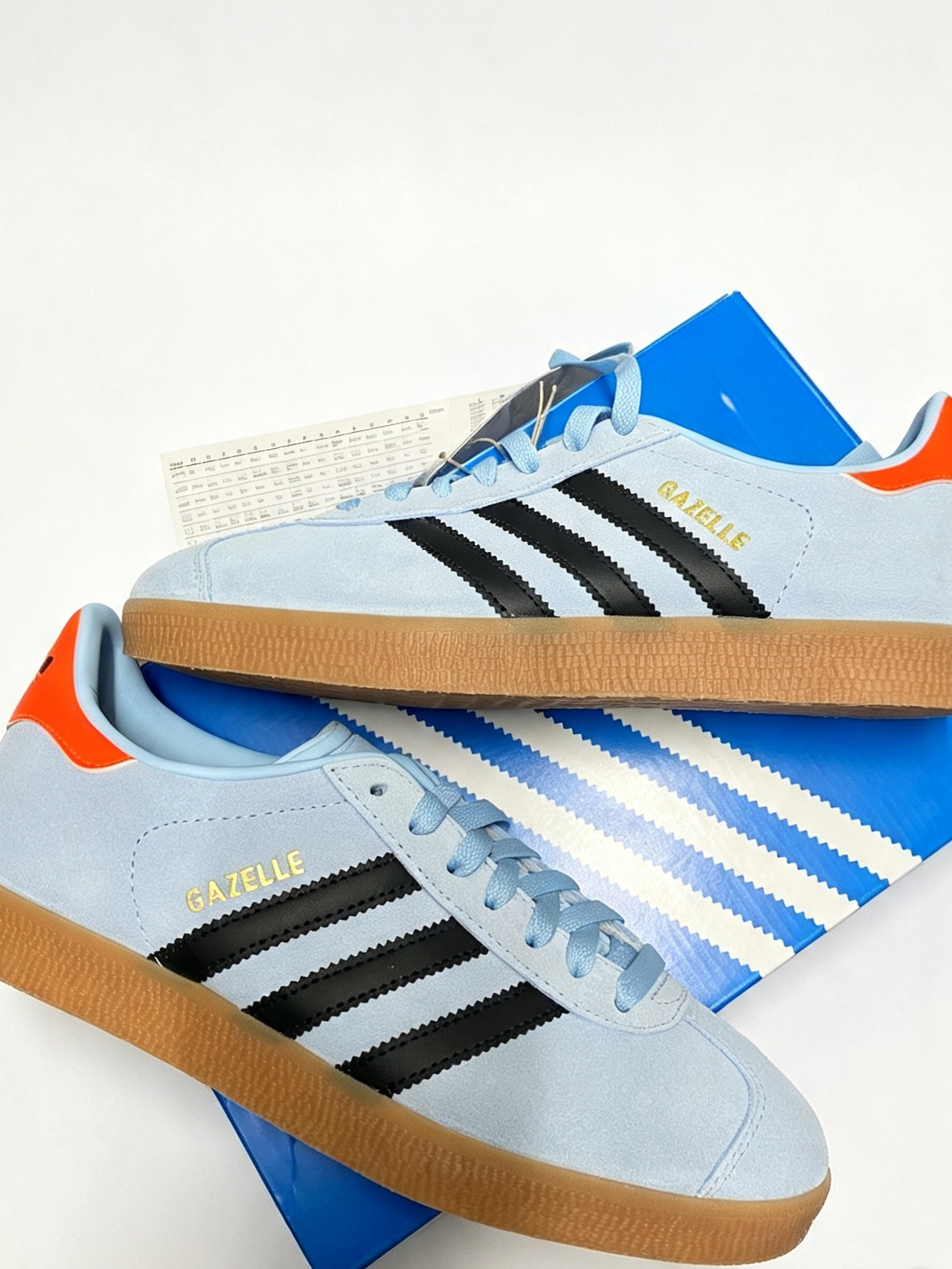Adidas Originals Gazelle – Light Blue / Black / Orange – Brand New In Box