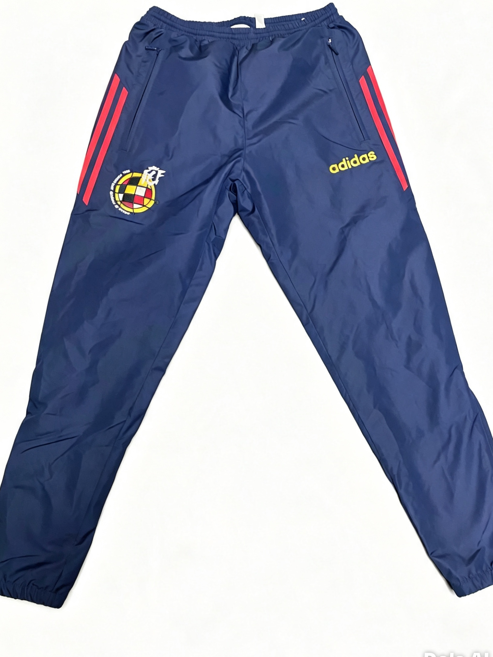 Adidas Spain National Team Vintage Track Pants | Navy Blue / Red / Yellow | Windbreaker Trousers