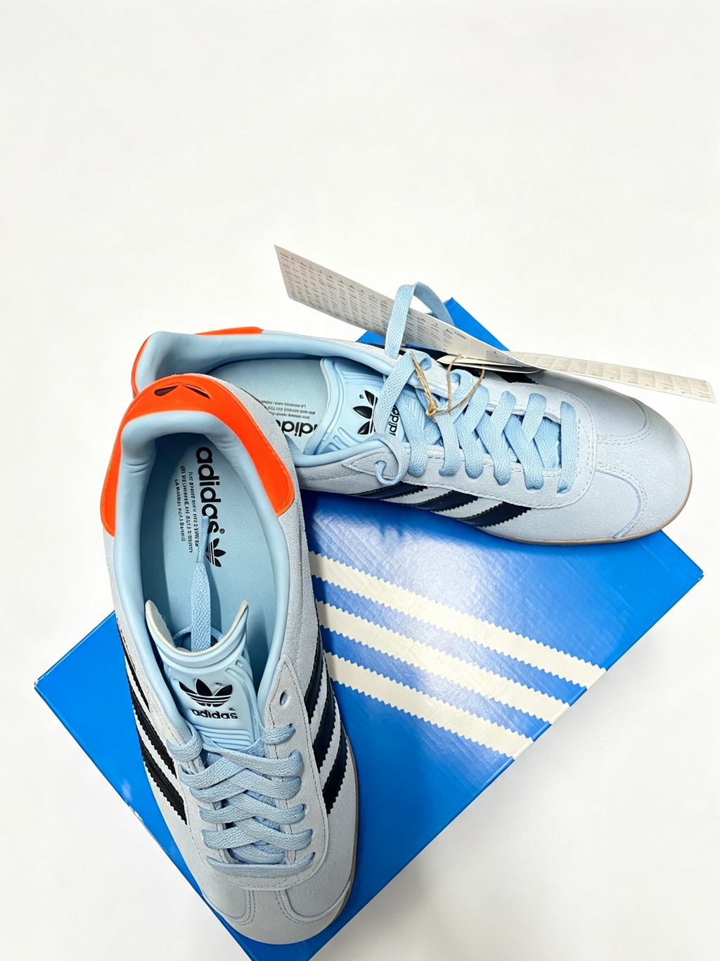 Adidas Originals Gazelle – Light Blue / Black / Orange – Brand New In Box