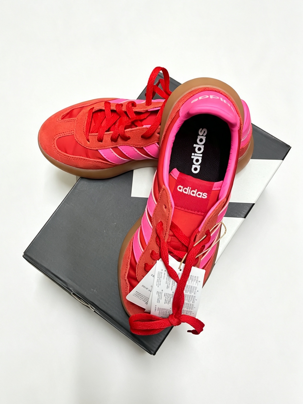 Adidas Originals Barreda – Red / Pink / Gum – Brand New In Box