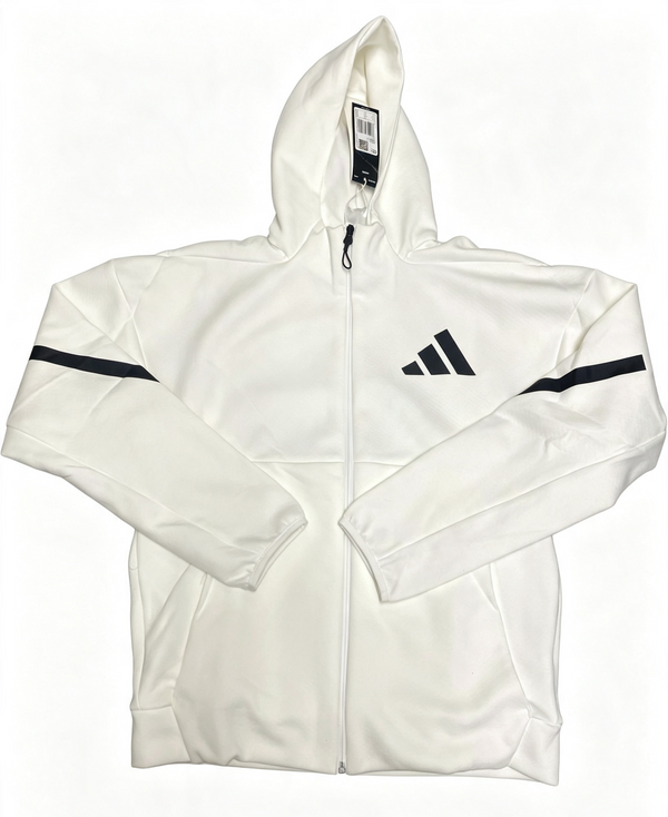 Adidas Z.N.E. Full-Zip Hoodie – White / Black – Brand New With Tags