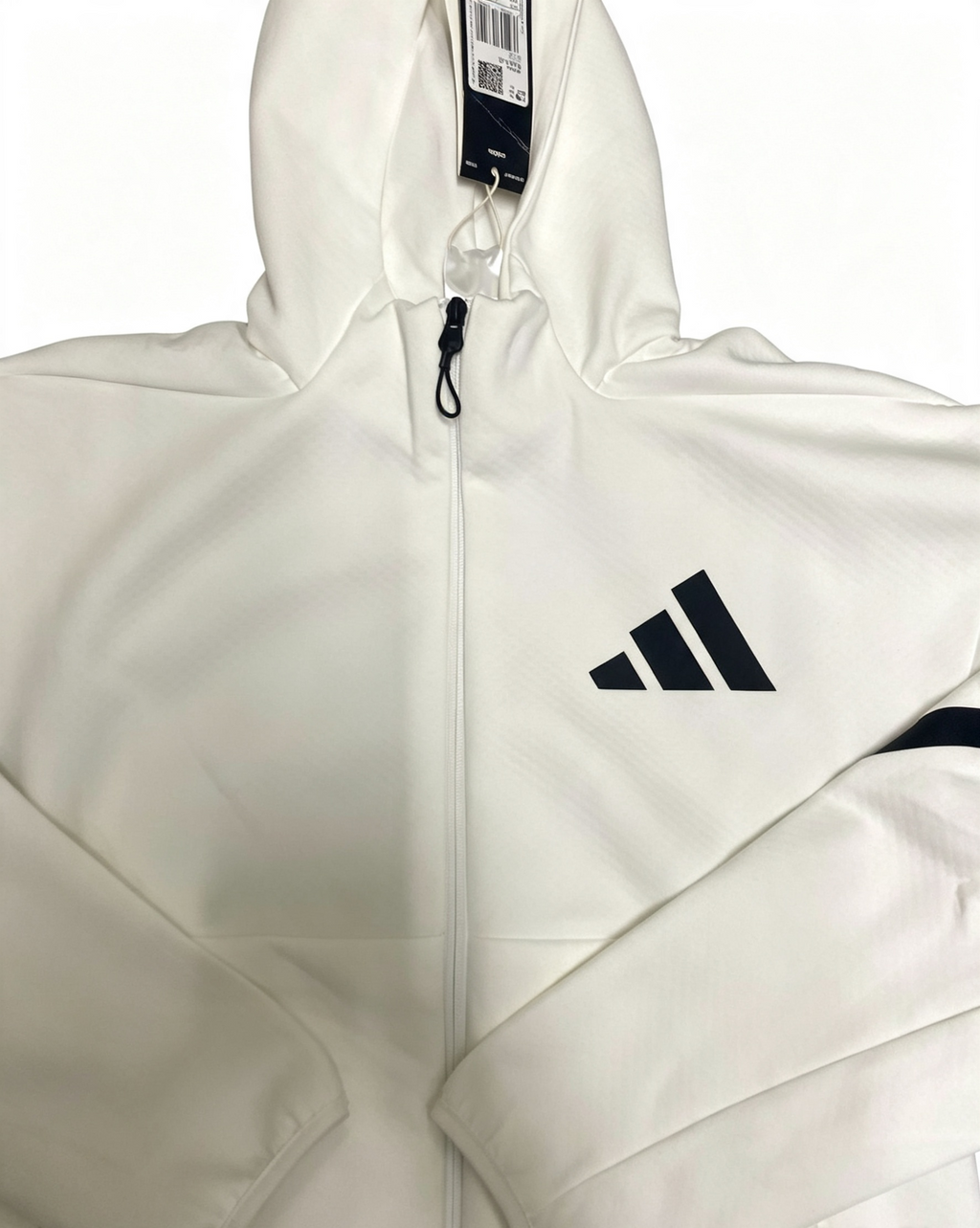 Adidas Z.N.E. Full-Zip Hoodie – White / Black – Brand New With Tags
