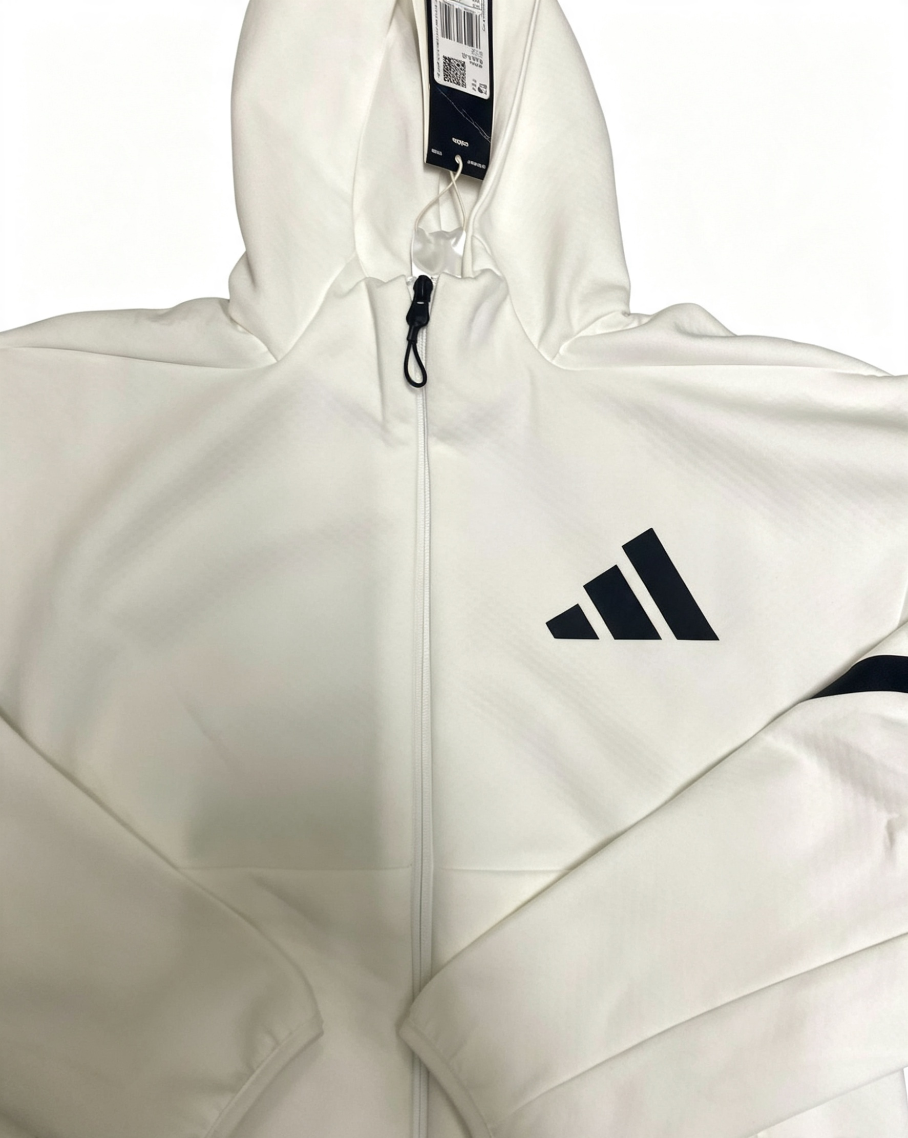 Adidas Z.N.E. Full-Zip Hoodie – White / Black – Brand New With Tags